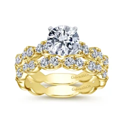 Online Gabriel & Co. Rowan - 14K White-Yellow Gold Round Diamond Engagement Ring