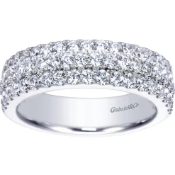 Discount Gabriel & Co. 3 Row 14K White Gold Micro Pave Diamond Anniversary Band - 1 ct