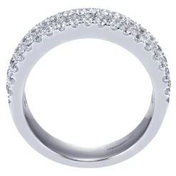 Sale Gabriel & Co. 3 Row Platinum Micro Pave Diamond Anniversary Band - 1 ct