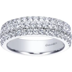 Sale Gabriel & Co. 3 Row Platinum Micro Pave Diamond Anniversary Band - 1 ct