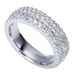 Sale Gabriel & Co. 3 Row Platinum Micro Pave Diamond Anniversary Band - 1 ct