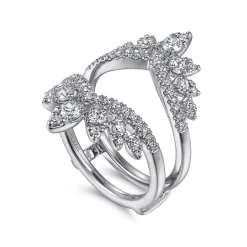 Gabriel & Co. Rudie - 14K White Gold Bursting Chevron Diamond Ring Enhancer - 0.95 ct