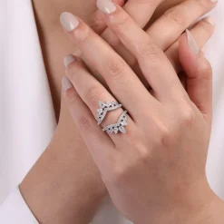Gabriel & Co. Rudie - 14K White Gold Bursting Chevron Diamond Ring Enhancer - 0.95 ct