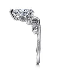 Best Gabriel & Co. Russo - 14K White Gold Pear Shape Chevron Engagement Ring