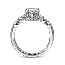 Best Gabriel & Co. Russo - 14K White Gold Pear Shape Chevron Engagement Ring