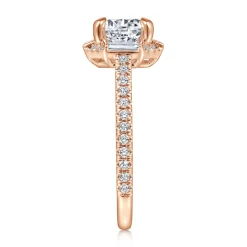 Discount Gabriel & Co. Ryland - 14K Rose Gold Octagonal Halo Round Diamond Engagement Ring