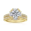 Clearance Gabriel & Co. Ryland - 14K Yellow Gold Octagonal Halo Round Diamond Engagement Ring