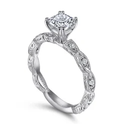 Gabriel & Co. Sadie - 14K White Gold Cushion Cut Diamond Engagement Ring