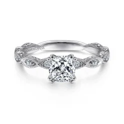 Gabriel & Co. Sadie - 14K White Gold Cushion Cut Diamond Engagement Ring