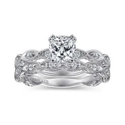 Gabriel & Co. Sadie - 14K White Gold Cushion Cut Diamond Engagement Ring