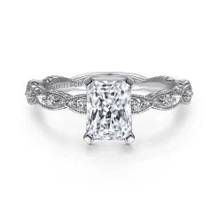 Sale Gabriel & Co. Sadie - 14K White Gold Rectangular Radiant Cut Diamond Engagement Ring