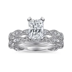 Sale Gabriel & Co. Sadie - 14K White Gold Rectangular Radiant Cut Diamond Engagement Ring
