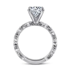 New Gabriel & Co. Sadie - 14K White Gold Round Diamond Engagement Ring