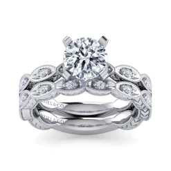 Online Gabriel & Co. Sadie - 14K White Gold Round Diamond Engagement Ring