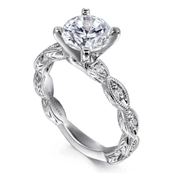 Online Gabriel & Co. Sadie - 14K White Gold Round Diamond Engagement Ring