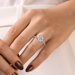 Online Gabriel & Co. Sadie - 14K White Gold Round Diamond Engagement Ring