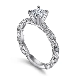 Outlet Gabriel & Co. Sadie - 14K White Gold Round Diamond Engagement Ring