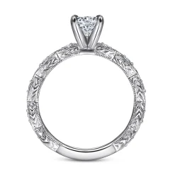 Outlet Gabriel & Co. Sadie - 14K White Gold Round Diamond Engagement Ring
