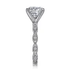 Discount Gabriel & Co. Sadie - 14K White Gold Twisted Round Diamond Engagement Ring
