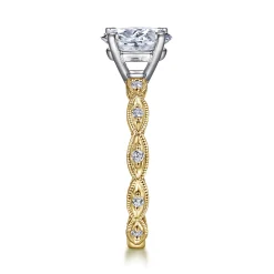 Gabriel & Co. Sadie - 14K White-Yellow Gold Oval Diamond Engagement Ring