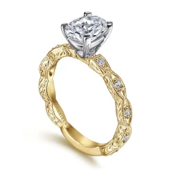 Gabriel & Co. Sadie - 14K White-Yellow Gold Oval Diamond Engagement Ring