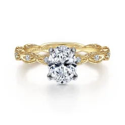 Gabriel & Co. Sadie - 14K White-Yellow Gold Oval Diamond Engagement Ring