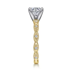 Clearance Gabriel & Co. Sadie - 14K Yellow Gold Round Diamond Engagement Ring