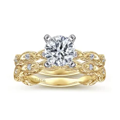 Clearance Gabriel & Co. Sadie - 14K Yellow Gold Round Diamond Engagement Ring