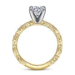 Clearance Gabriel & Co. Sadie - 14K Yellow Gold Round Diamond Engagement Ring