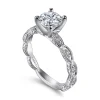 New Gabriel & Co. Sadie - Platinum Round Diamond Engagement Ring