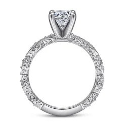 New Gabriel & Co. Sadie - Platinum Round Diamond Engagement Ring