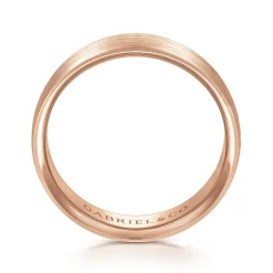 Sale Gabriel & Co. Samuel - 14K Rose Gold 6mm - Men's Wedding Band in Satin Finish