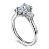 Online Gabriel & Co. Sanaa - 14K White Gold Oval 3 Stone Diamond Engagement Ring