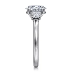 Online Gabriel & Co. Sanaa - 14K White Gold Oval 3 Stone Diamond Engagement Ring