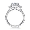 New Gabriel & Co. Sanaa - 14K White Gold Round 3 Stone Diamond Engagement Ring