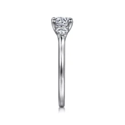 Best Gabriel & Co. Sanaa - 14K White Gold Round Three Stone Diamond Engagement Ring