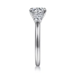 Clearance Gabriel & Co. Sanaa - 14K White Gold Round Three Stone Diamond Engagement Ring