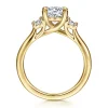 Outlet Gabriel & Co. Sanaa - 14K Yellow Gold Round Three Stone Diamond Engagement Ring