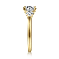 Gabriel & Co. Sanaa - 14K Yellow Gold Round Three Stone Diamond Engagement Ring