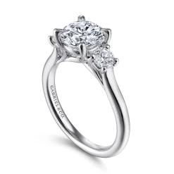 Online Gabriel & Co. Sanaa - Platinum Round 3 Stone Diamond Engagement Ring