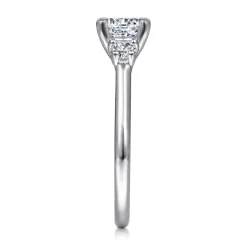 Clearance Gabriel & Co. Sanaa - Platinum Round 3 Stone Diamond Engagement Ring