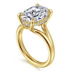 New Gabriel & Co. Sanah - 14K Yellow Gold Split Shank Oval Diamond Engagement Ring