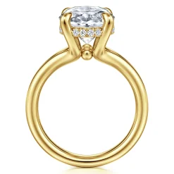 New Gabriel & Co. Sanah - 14K Yellow Gold Split Shank Oval Diamond Engagement Ring