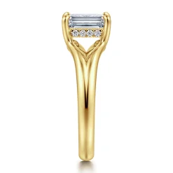 Gabriel & Co. Sanah - 14K Yellow Gold Split Shank Emerald Cut Diamond Engagement Ring