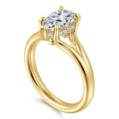 Hot Gabriel & Co. Sanah - 14K Yellow Gold Split Shank Pear Shape Diamond Engagement Ring