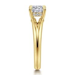 Outlet Gabriel & Co. Sanah - 14K Yellow Gold Split Shank Cushion Cut Diamond Engagement Ring