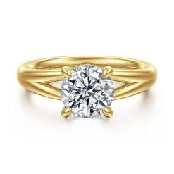Online Gabriel & Co. Sanah - 14K Yellow Gold Split Shank Round Diamond Engagement Ring
