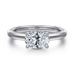 Sale Gabriel & Co. Sandi - 14K White Gold East West Oval Diamond Engagement Ring
