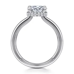 Sale Gabriel & Co. Sandi - 14K White Gold East West Oval Diamond Engagement Ring