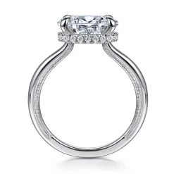 Sale Gabriel & Co. Sandi - 14K White Gold East West Oval Diamond Engagement Ring